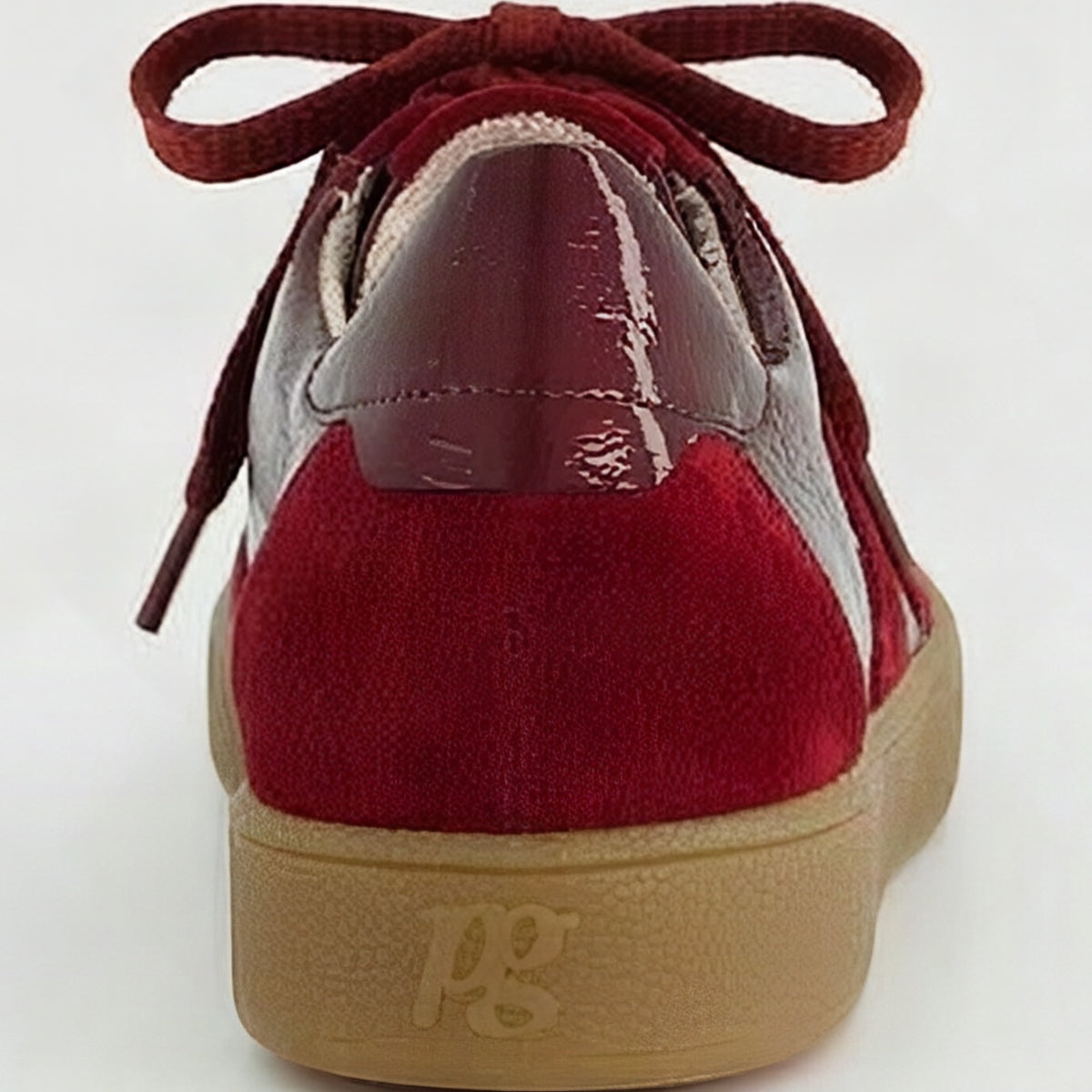 Paul Green Gum Sole Sneaker In Bordeaux, back view