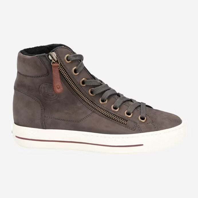 Paul Green Charcoal High Top Leather Sneaker, view 1