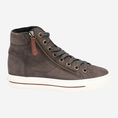 Paul Green Charcoal High Top Leather Sneaker, view 1