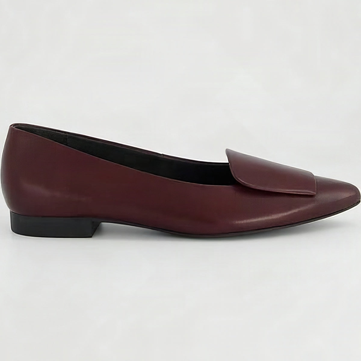 Paul Green Leather Flat Ballerina in Burgundy, side view