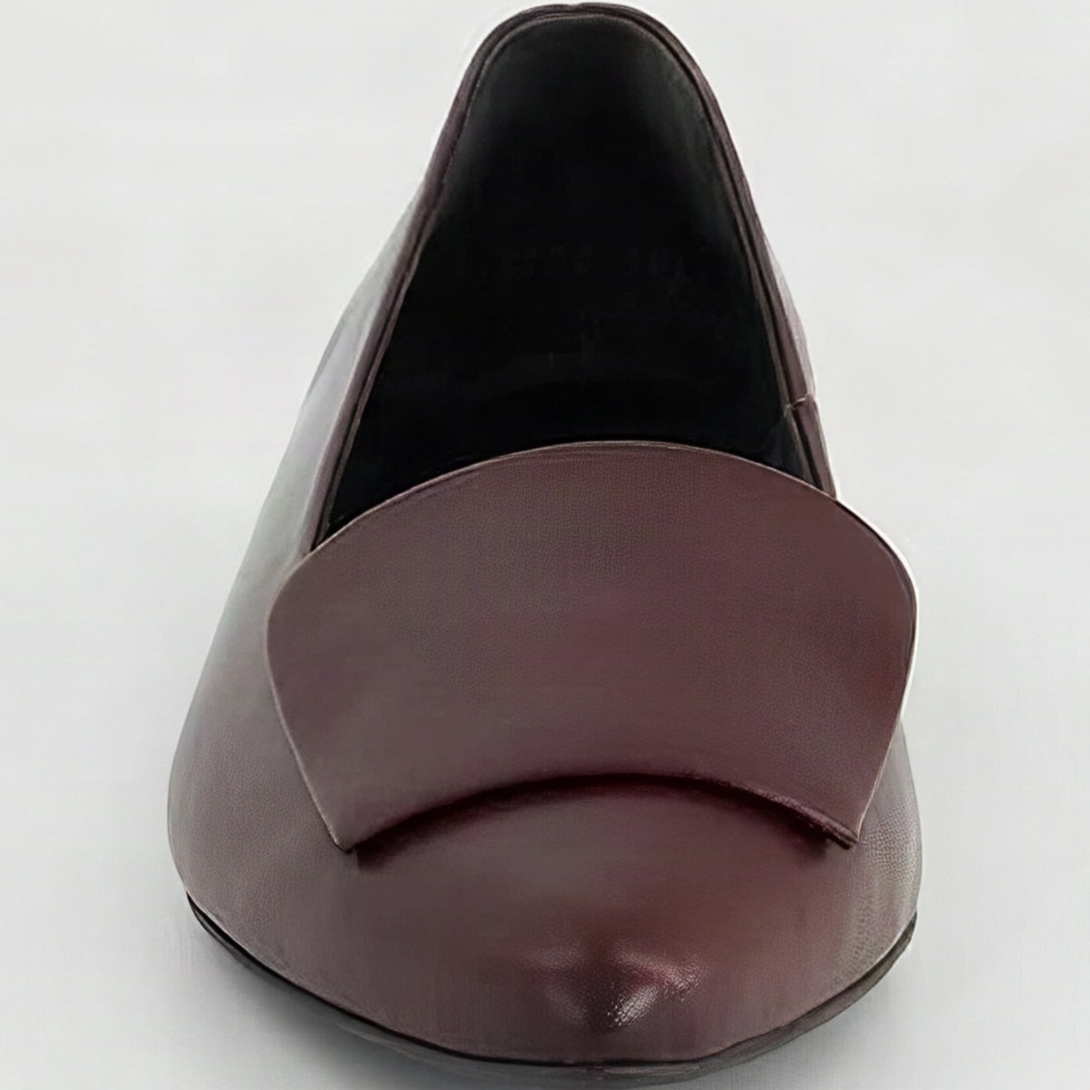 Paul Green Leather Flat Ballerina in Burgundy, front view