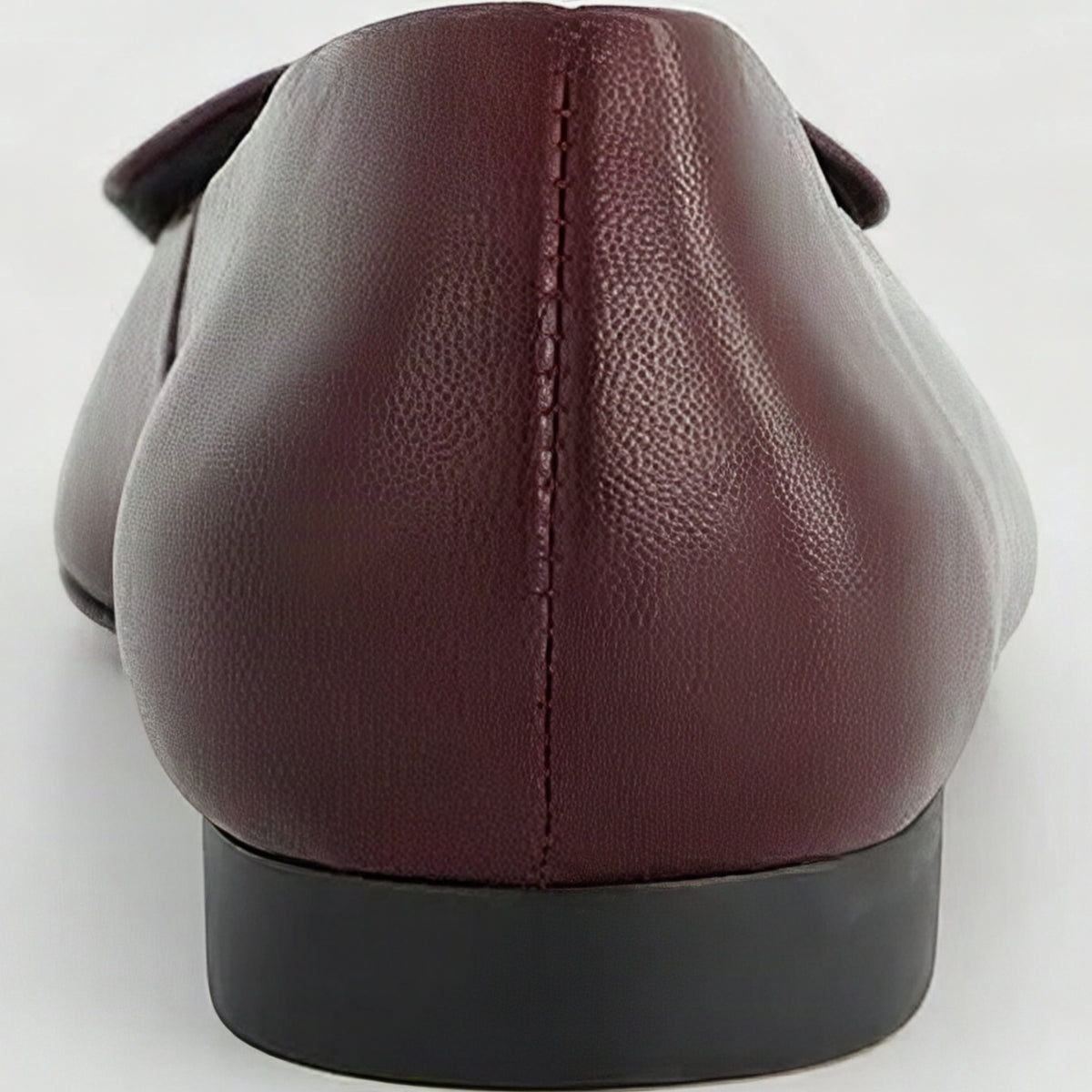 Paul Green Leather Flat Ballerina in Burgundy, back view