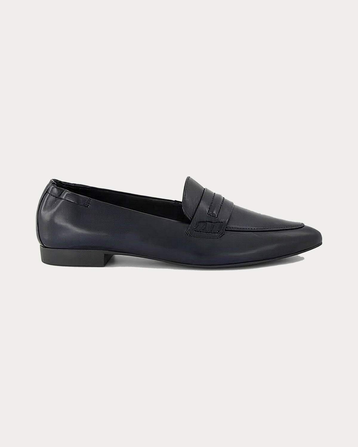 Paul Green Navy Leather Ballerina Flat, side view