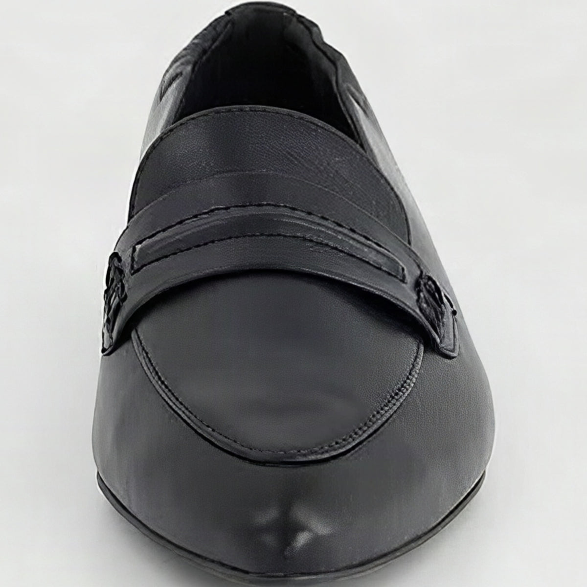 Paul Green Navy Leather Ballerina Flat, front view