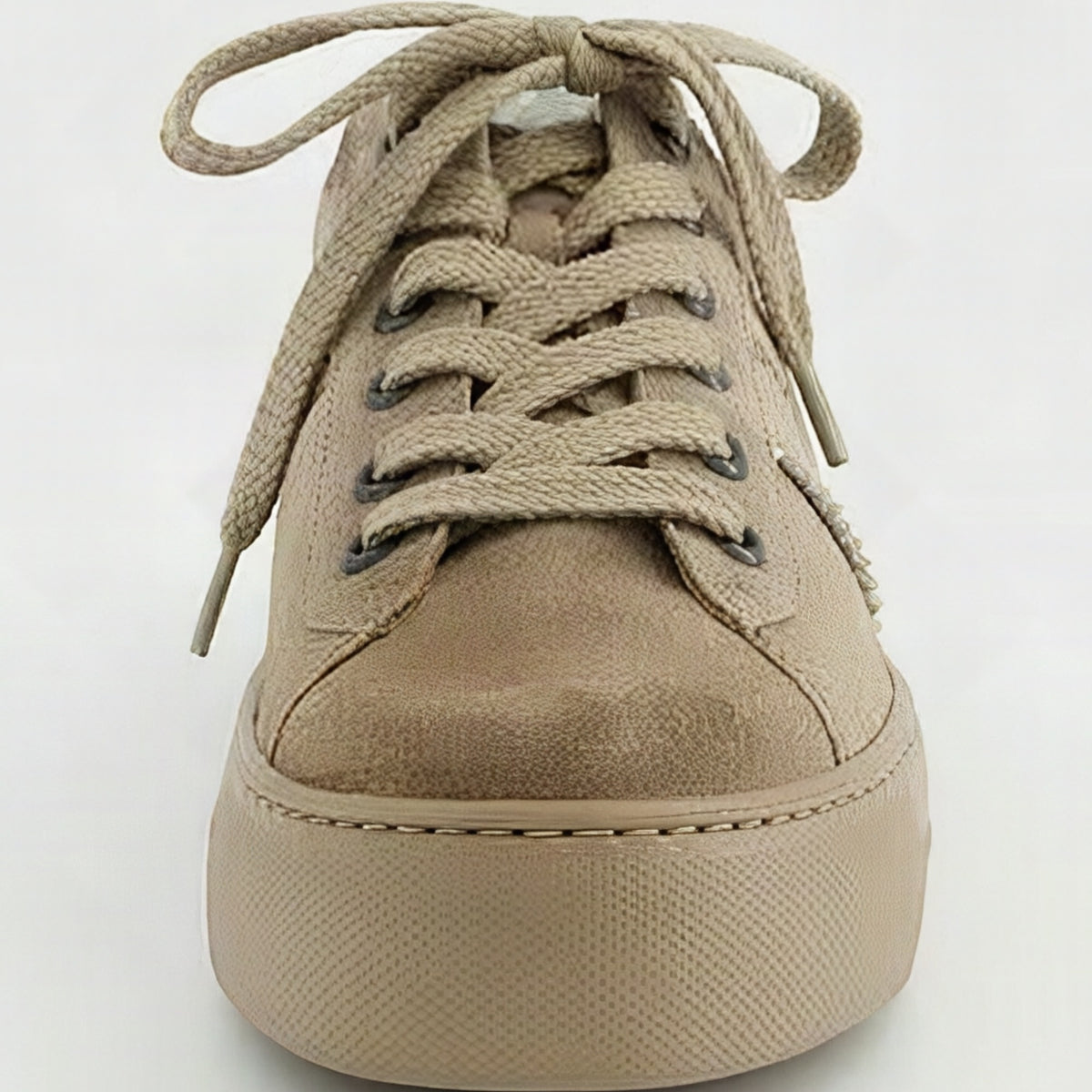 Paul Green Platform Sneaker Beige Suede, front view