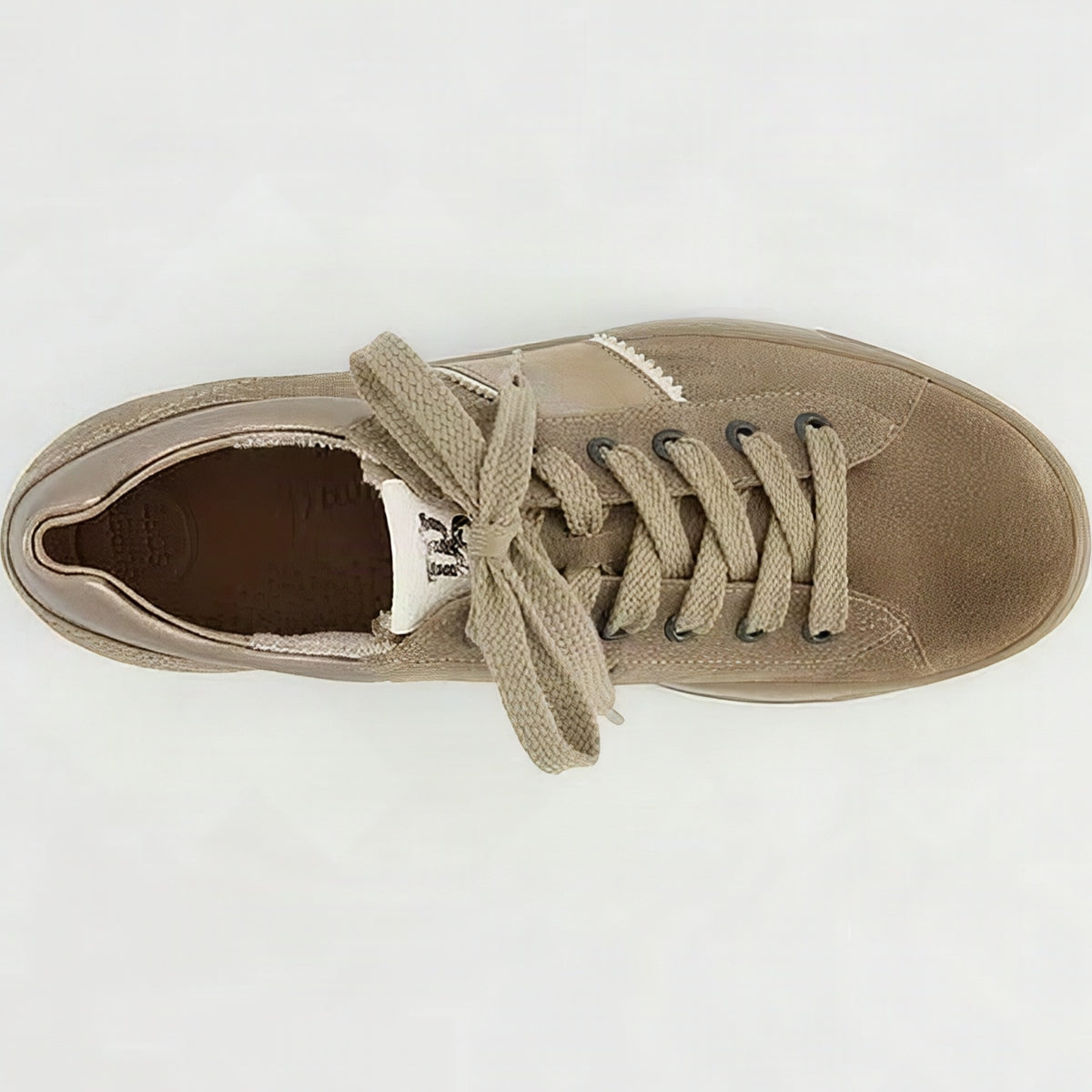 Paul Green Platform Sneaker Beige Suede, angled top view