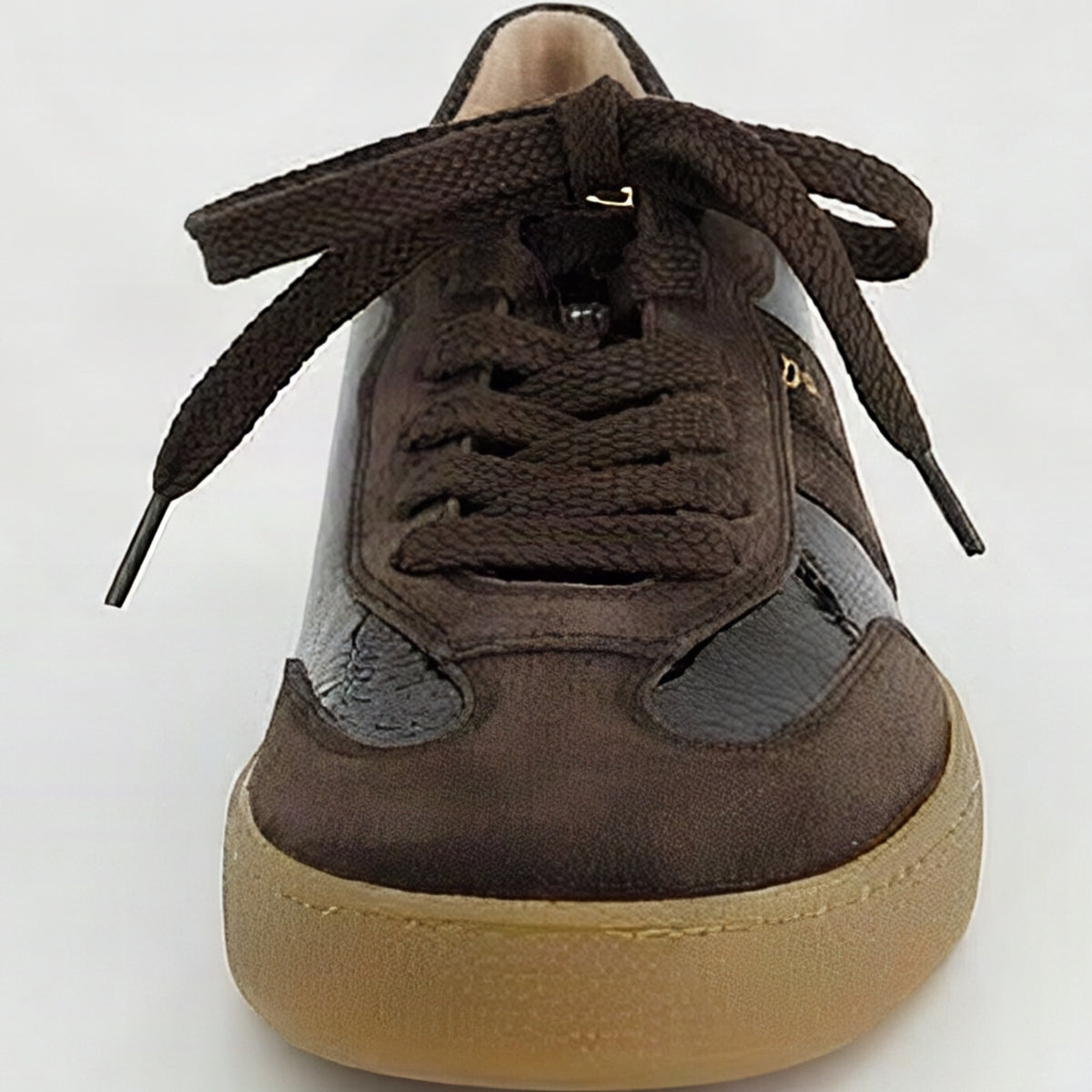Paul Green Brown Suede Gum Sole Sneaker, front view