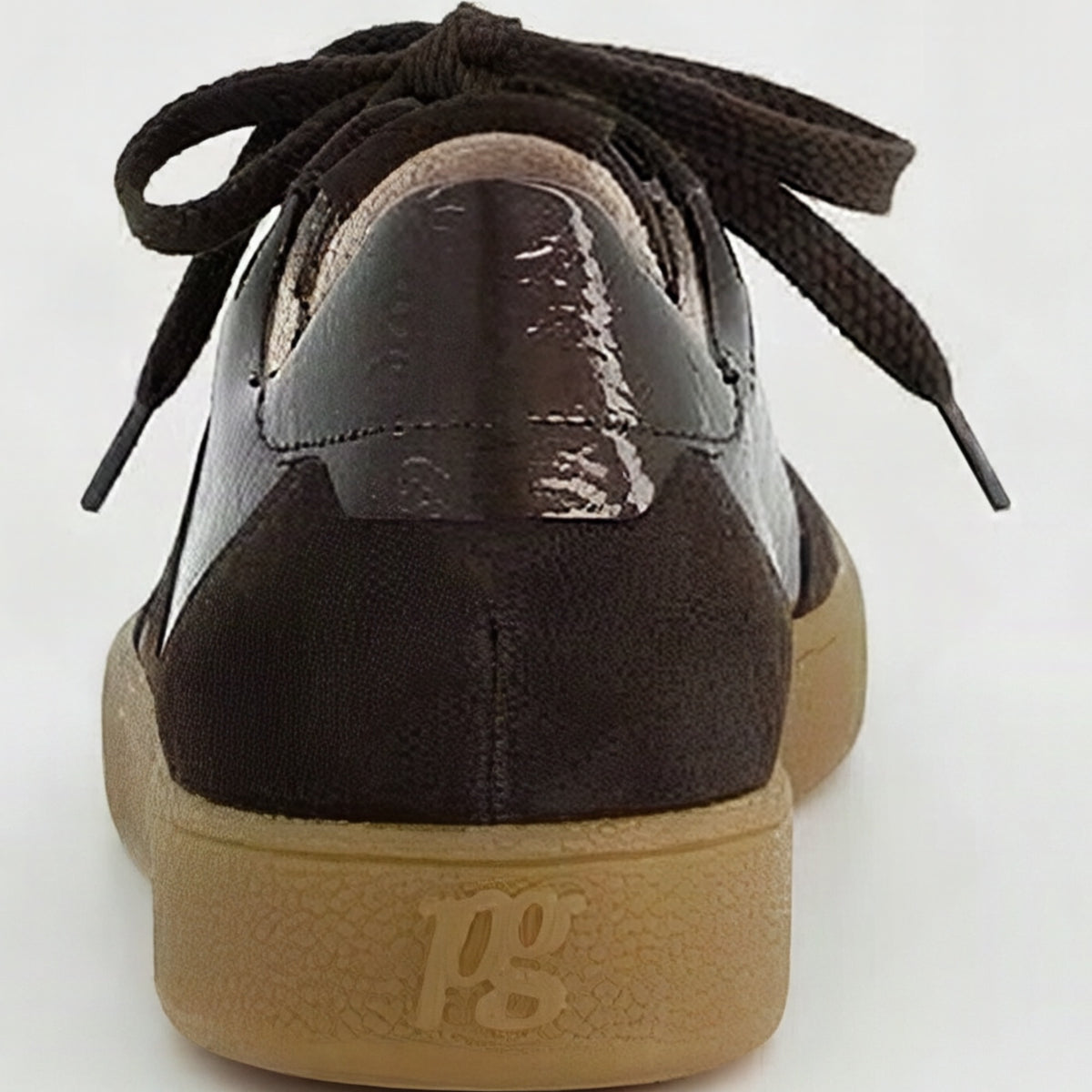 Paul Green Brown Suede Gum Sole Sneaker, back view