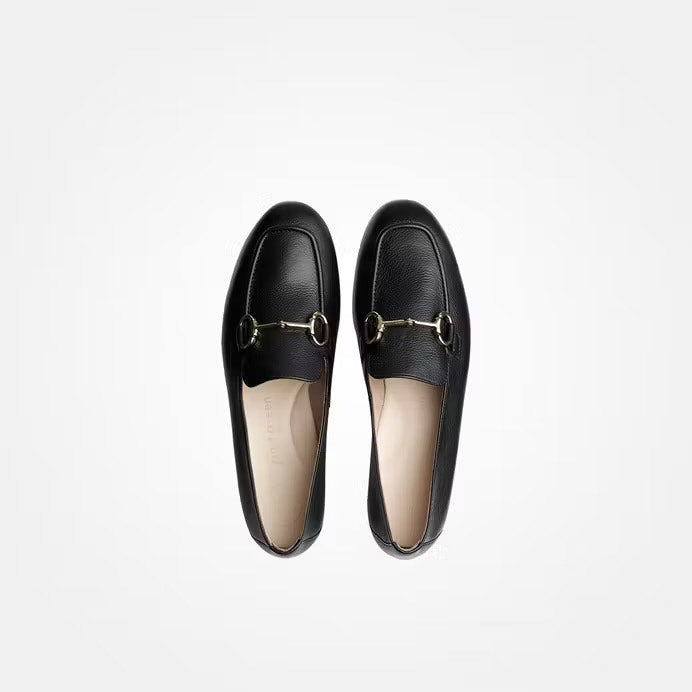 Black Loafer With Gold Buckle
