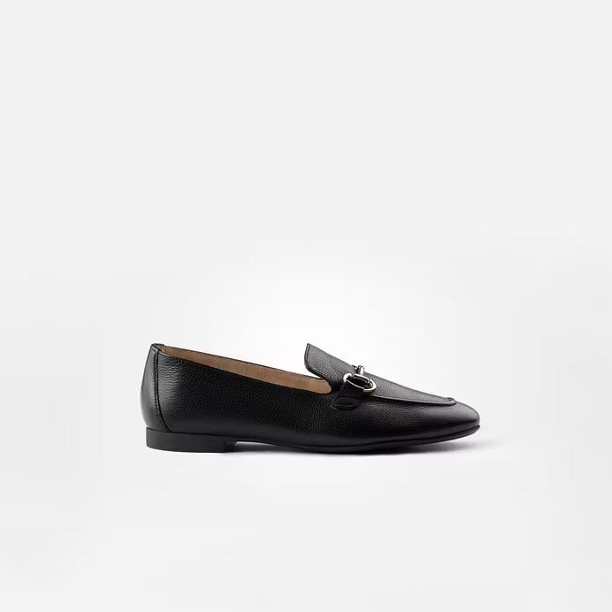 Black Loafer With Gold Buckle