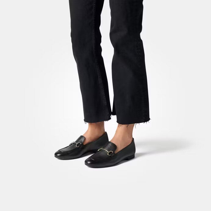 Black Loafer With Gold Buckle