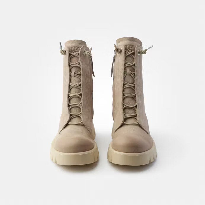 Leather Boot With Bungee Laces