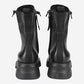 Bungee Lace Boot In Black Leather