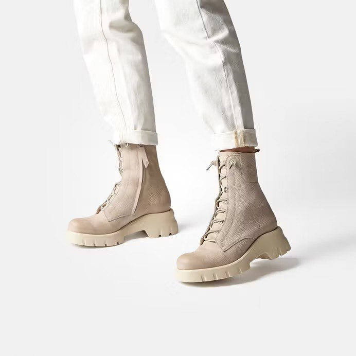 Leather Boot With Bungee Laces