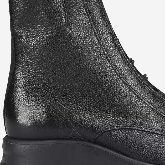 Bungee Lace Boot In Black Leather