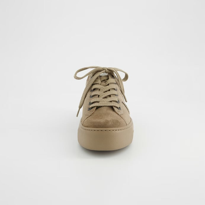 Platform Sneaker Beige Suede