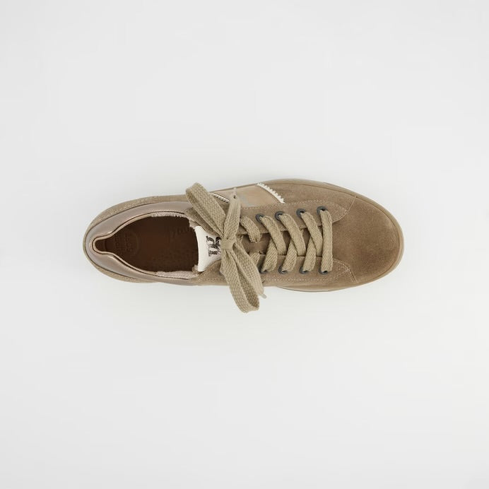 Platform Sneaker Beige Suede