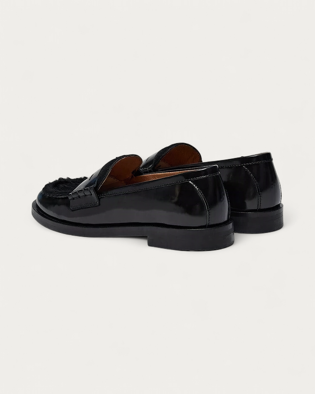 Pavement Pacassie Pony Loafer black leather, back three-quarter view