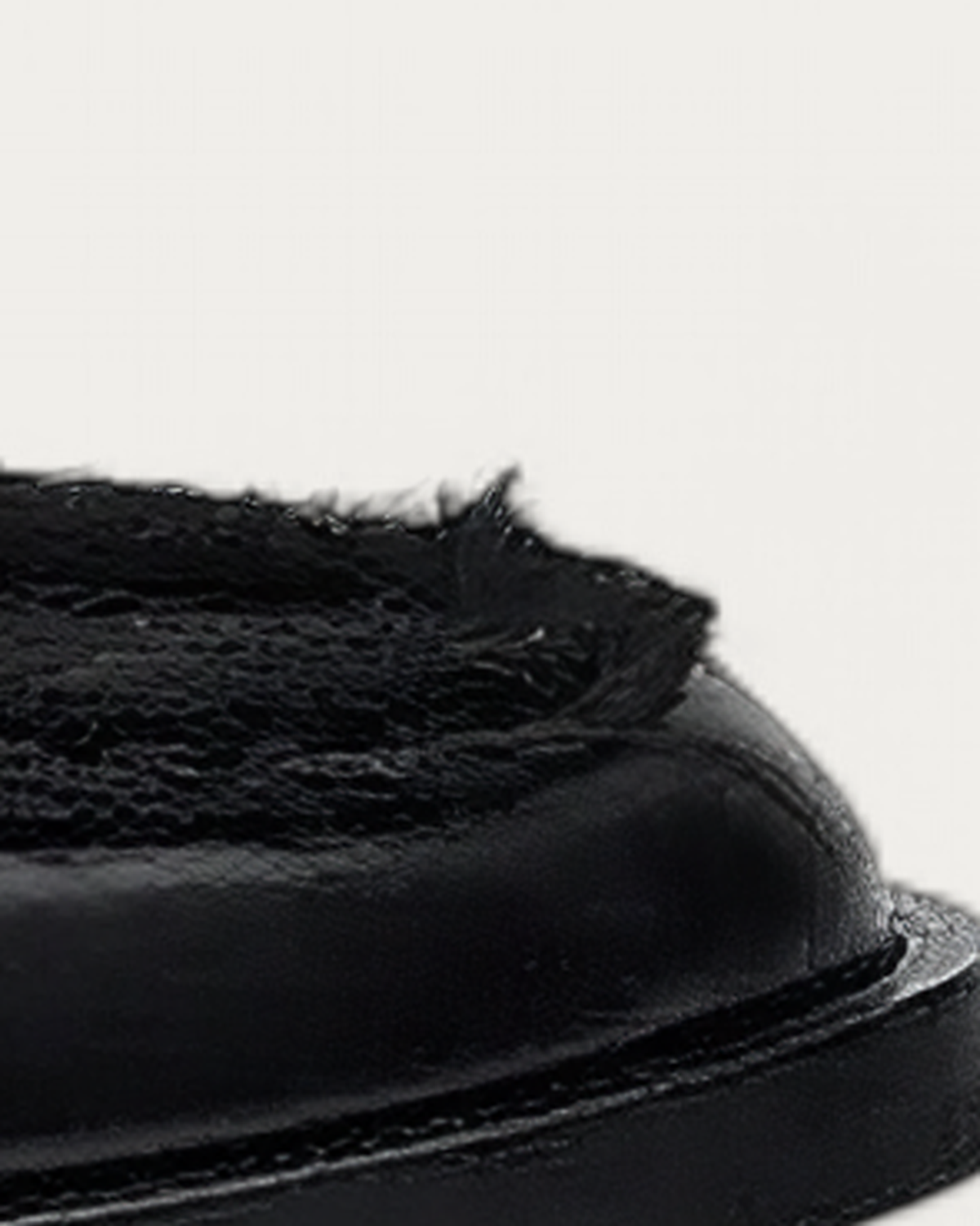 Pavement Pacassie Pony Loafer textured vamp and glossy black leather toe detail