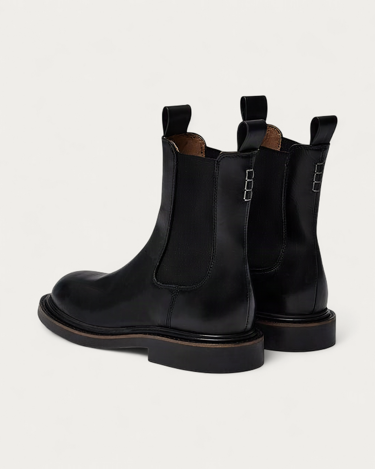Pavement Panord Chelsea Boot black leather, back three-quarter view