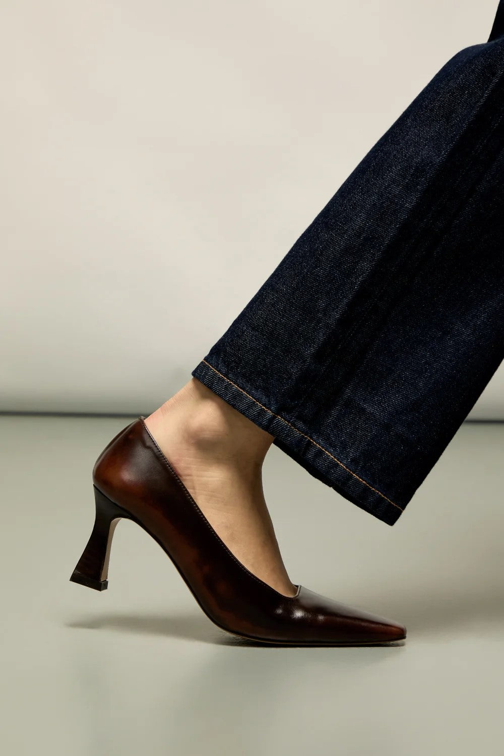 Petra Brown Leather Heel