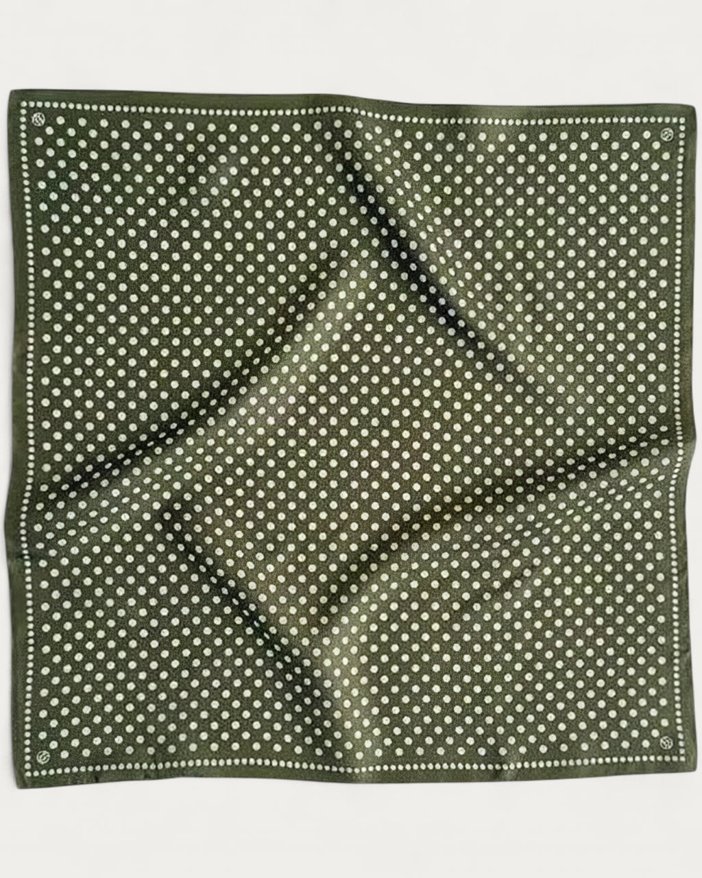Lescarf Polkadot Scarf In Green And Cream - view 1