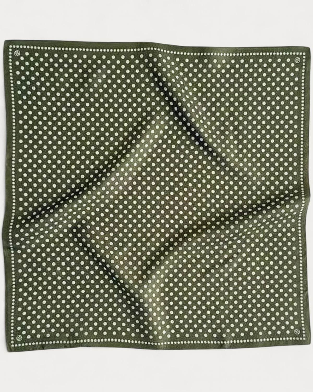 Lescarf Polkadot Scarf In Green And Cream - view 1