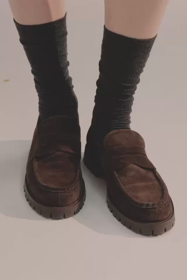 Copenhagen Studios Suede Chocolate Penny Loafer - video