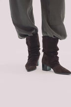 Copenhagen Studios Suede Chocolate Heeled Boot - video