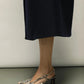 Snake Print Leather Sling Back