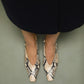 Snake Print Leather Sling Back