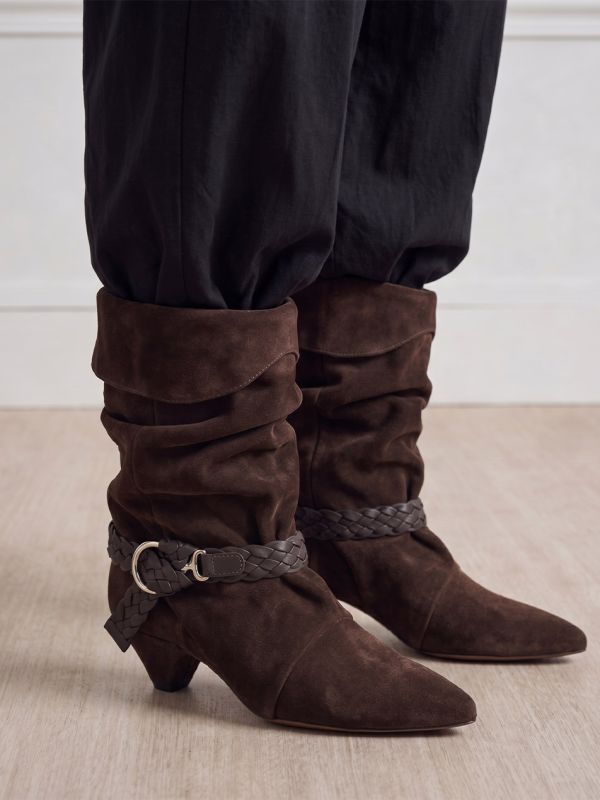 Sally Lynn Suede Ruffle Boot