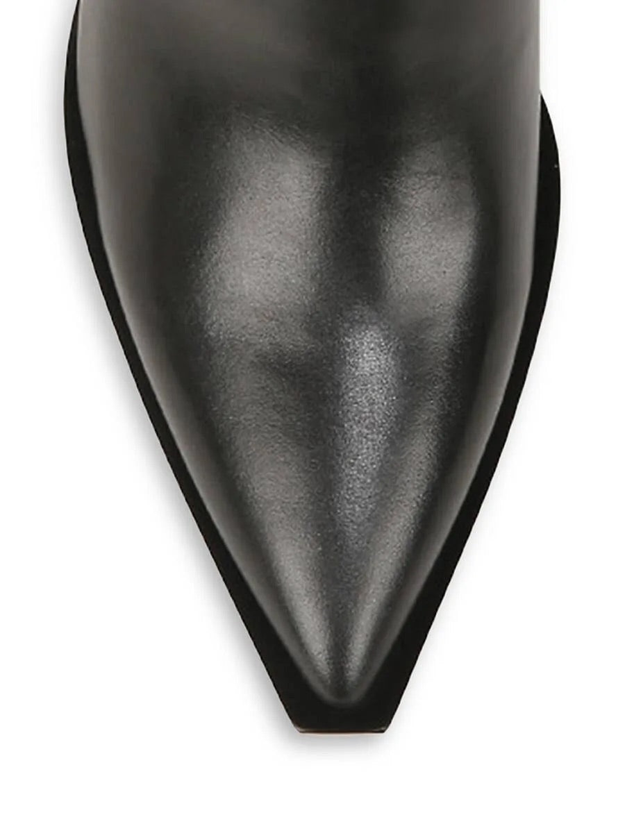 Western Style Boot In Black Leather