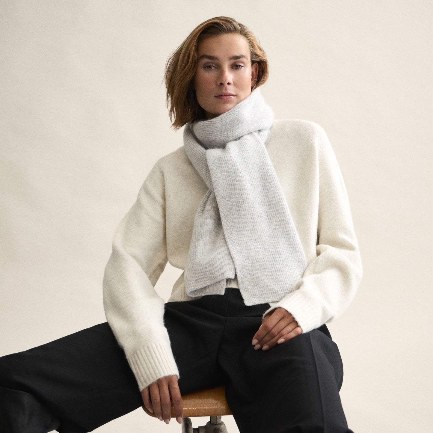 Ribbed Scarf In Irridescent