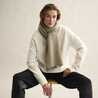 Ribbed Scarf In Clay