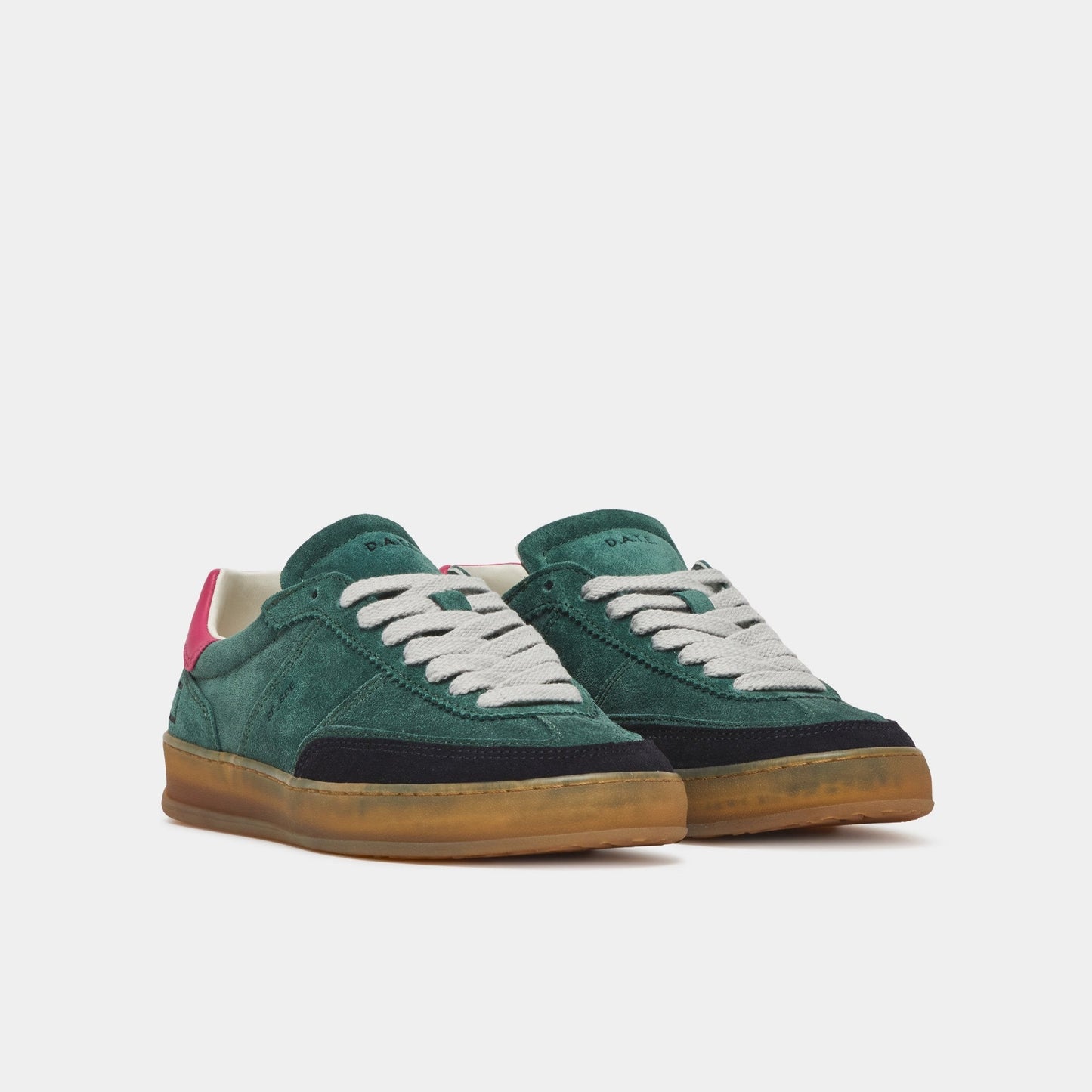 Sporty Sneaker In Green Suede