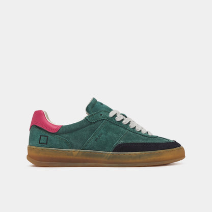 Sporty Sneaker In Green Suede