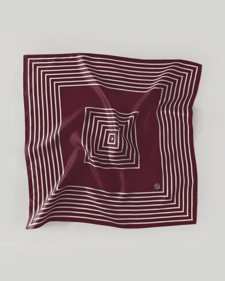 Striped Scarf Red Wine 50X50