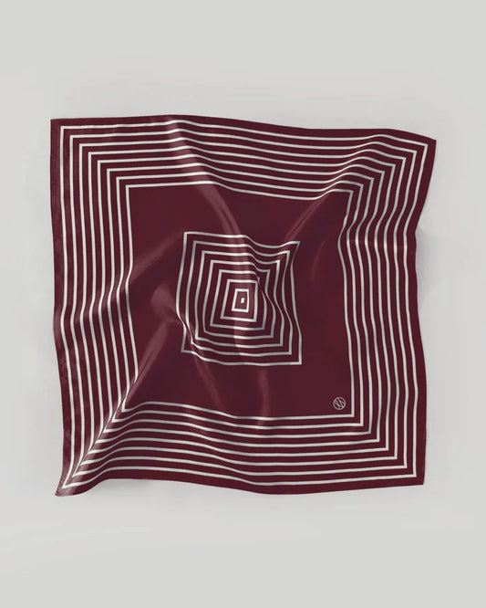Striped Scarf Red Wine 50X50