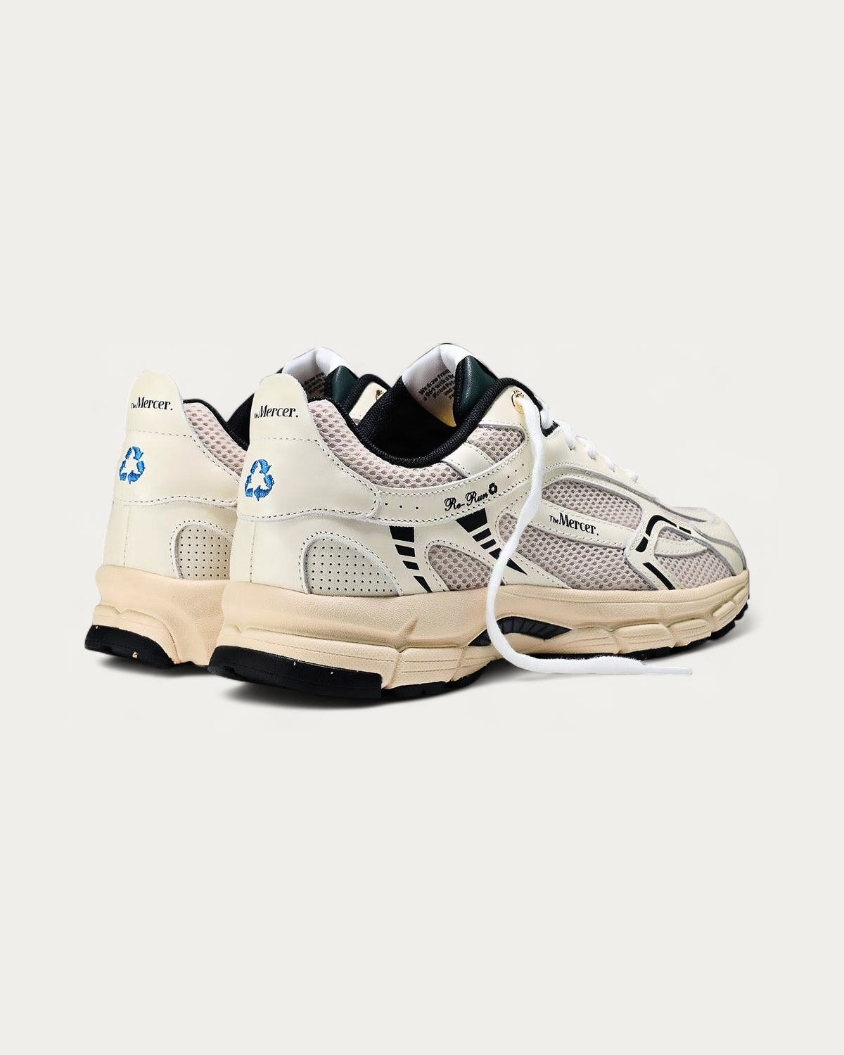 The Mercer Brand Re-Run Classic Off White Sneaker, back view