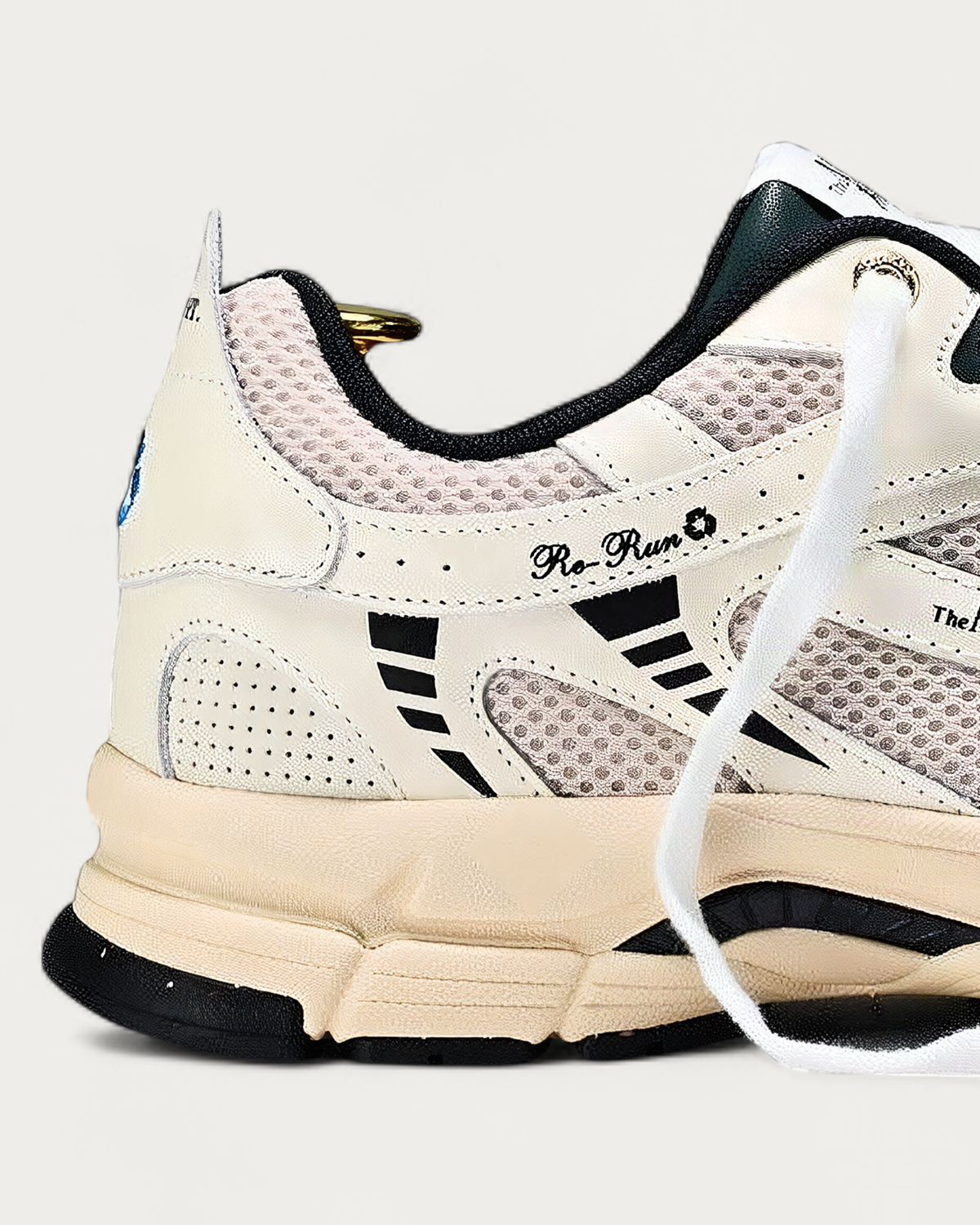 The Mercer Brand Re-Run Classic Off White Sneaker, heel detail