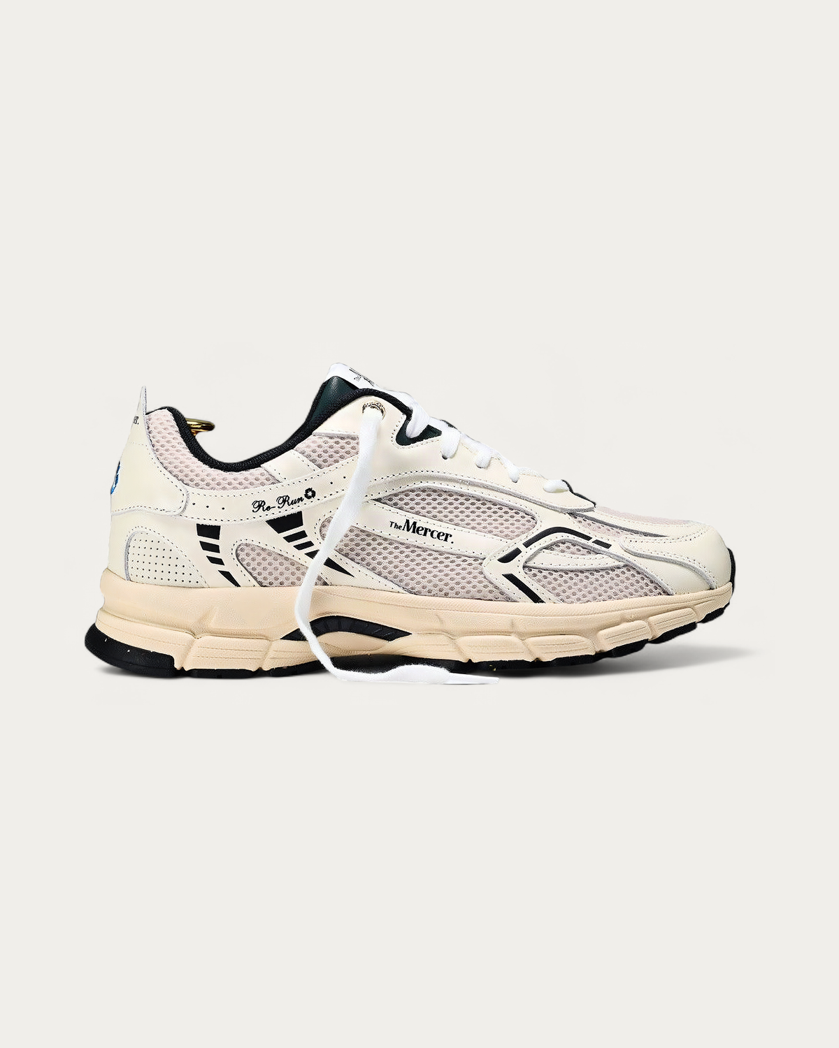 The Mercer Brand Re-Run Classic Off White Sneaker, side profile