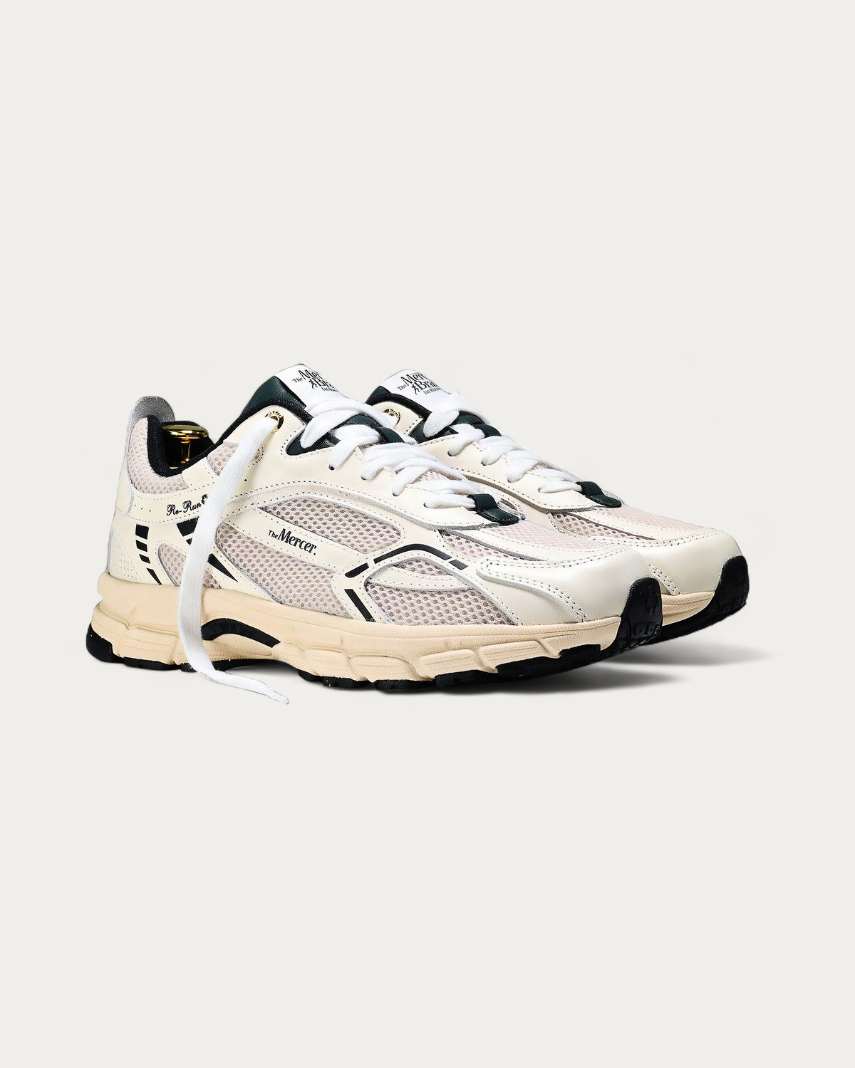 The Mercer Brand Re-Run Classic Off White Sneaker, three-quarter view