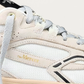 The Mercer Brand Re-Run Desert Off White Sneaker, upper detail