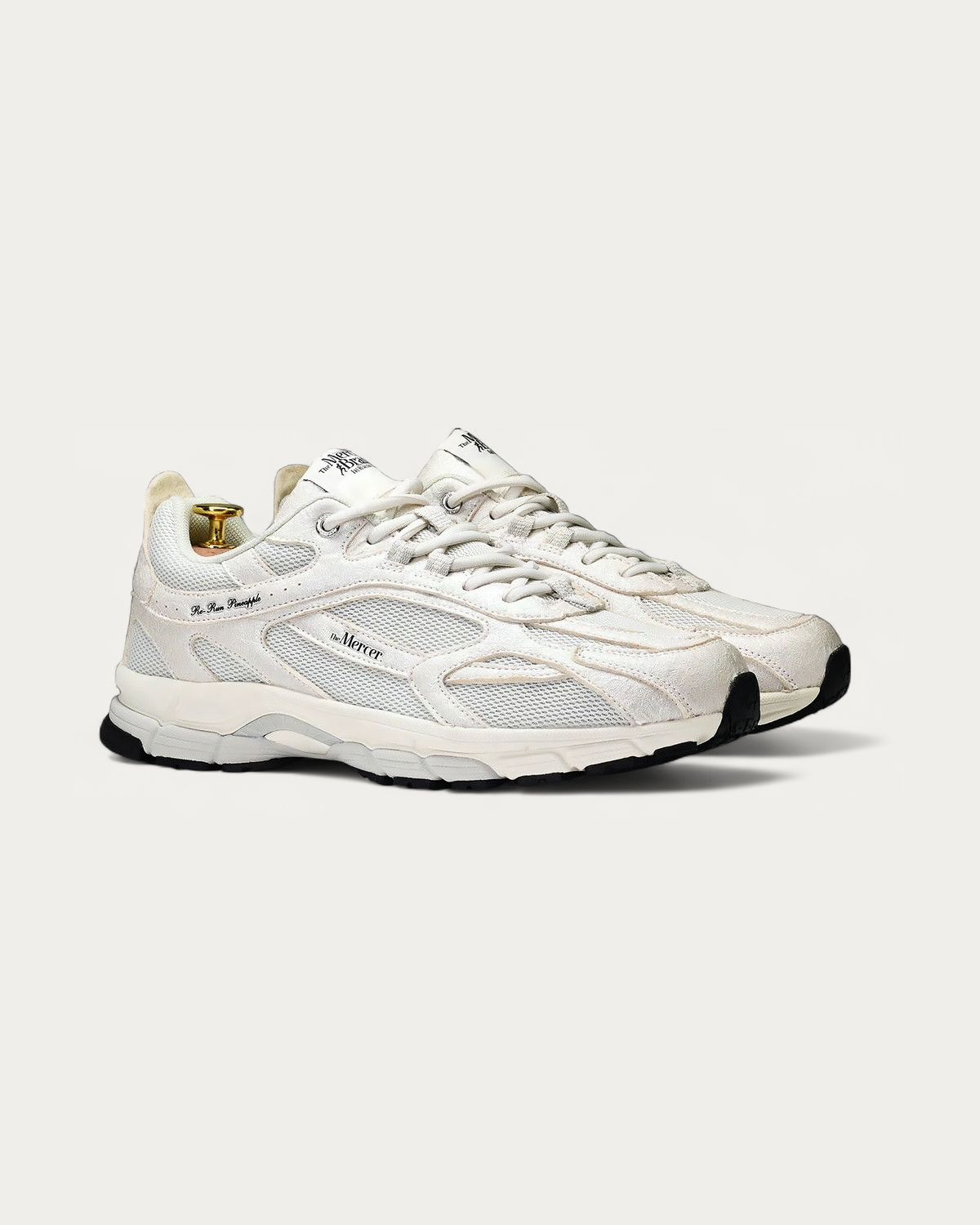 The Mercer Brand Re-Run Pineapple White Sneaker, three-quarter view