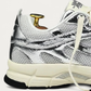 The Mercer Brand Re-Run Silver Sneaker, heel detail
