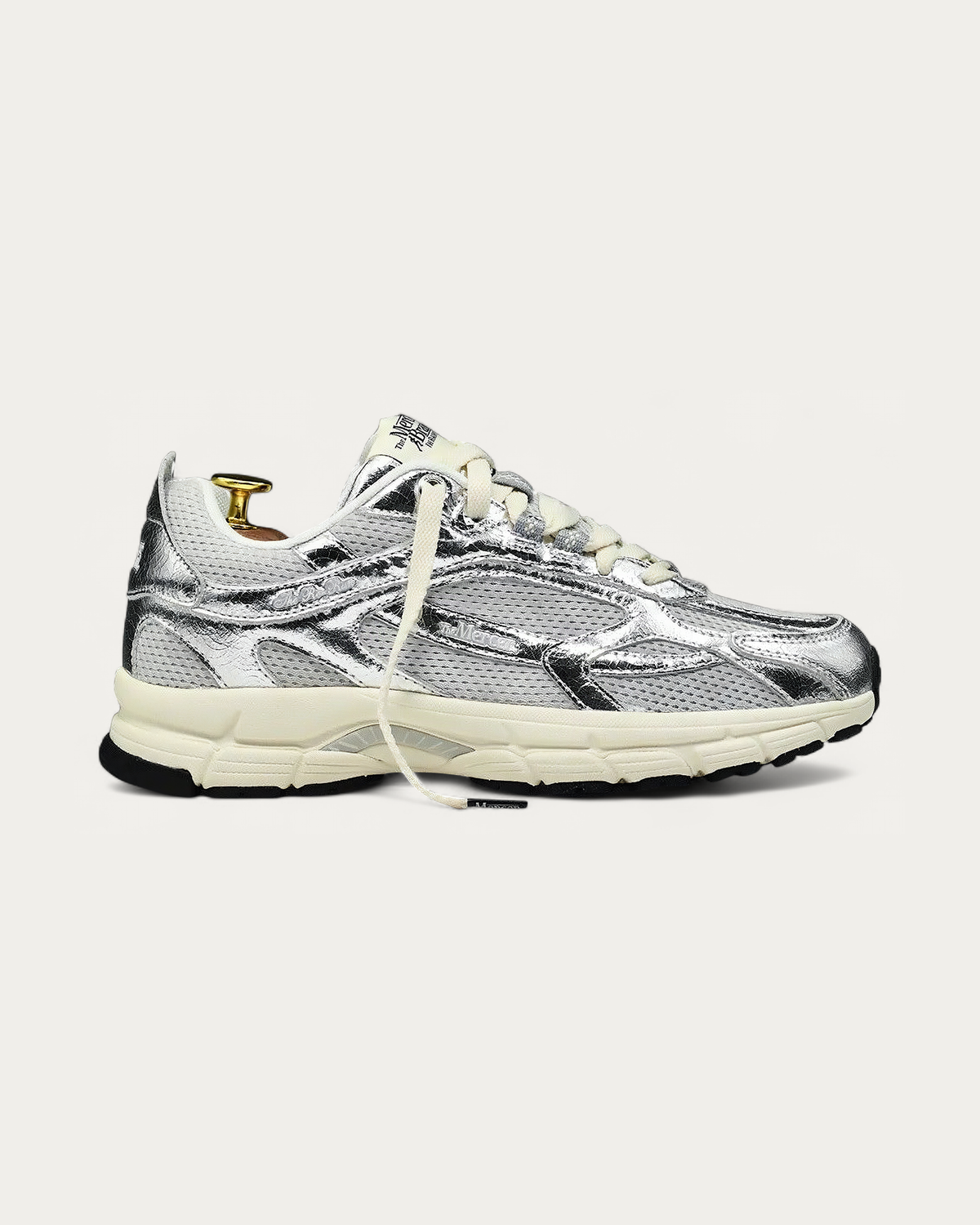 The Mercer Brand Re-Run Silver Sneaker, side profile