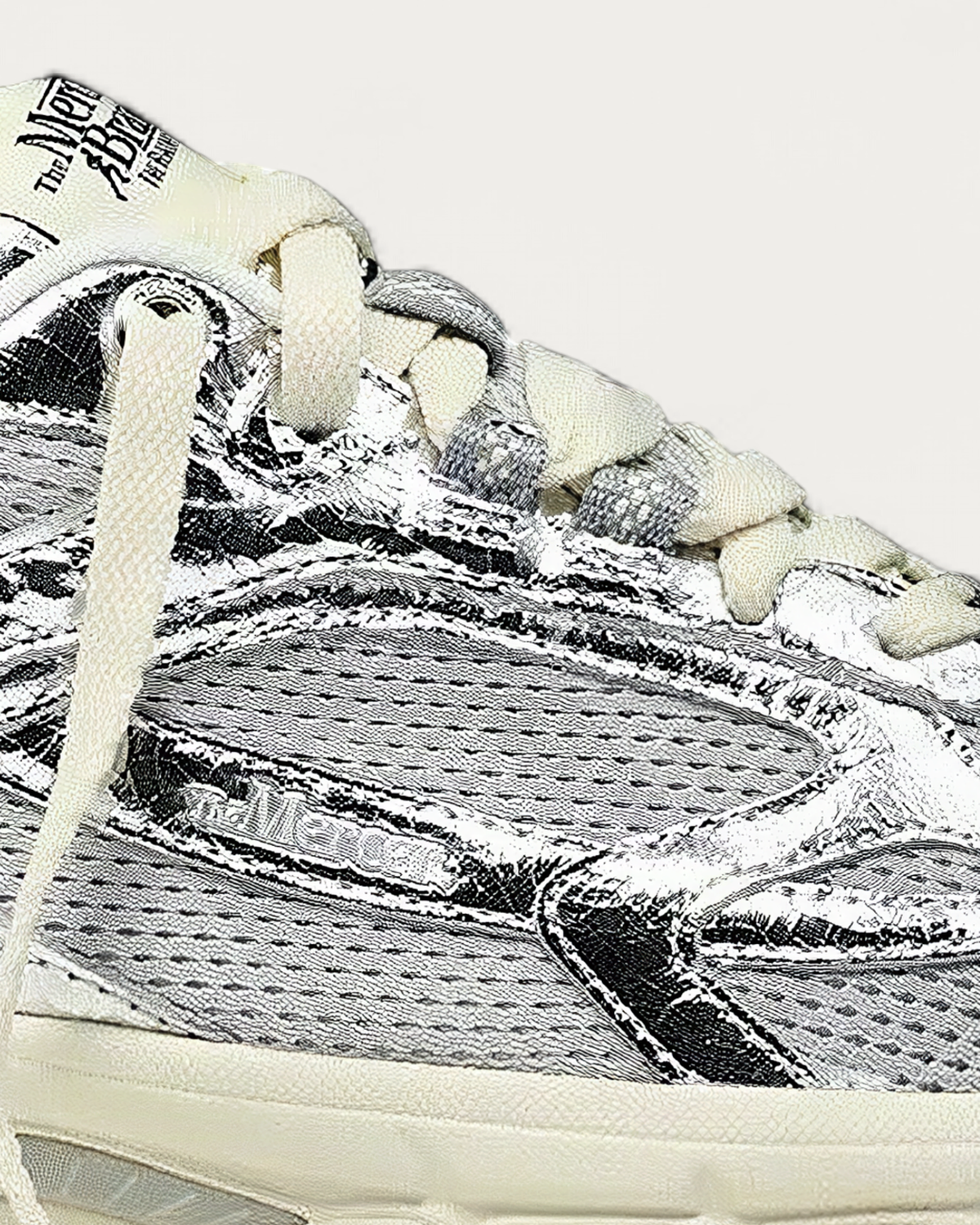 The Mercer Brand Re-Run Silver Sneaker, upper detail