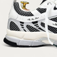The Mercer Brand Re-Run White Silver Black Sneaker, heel detail