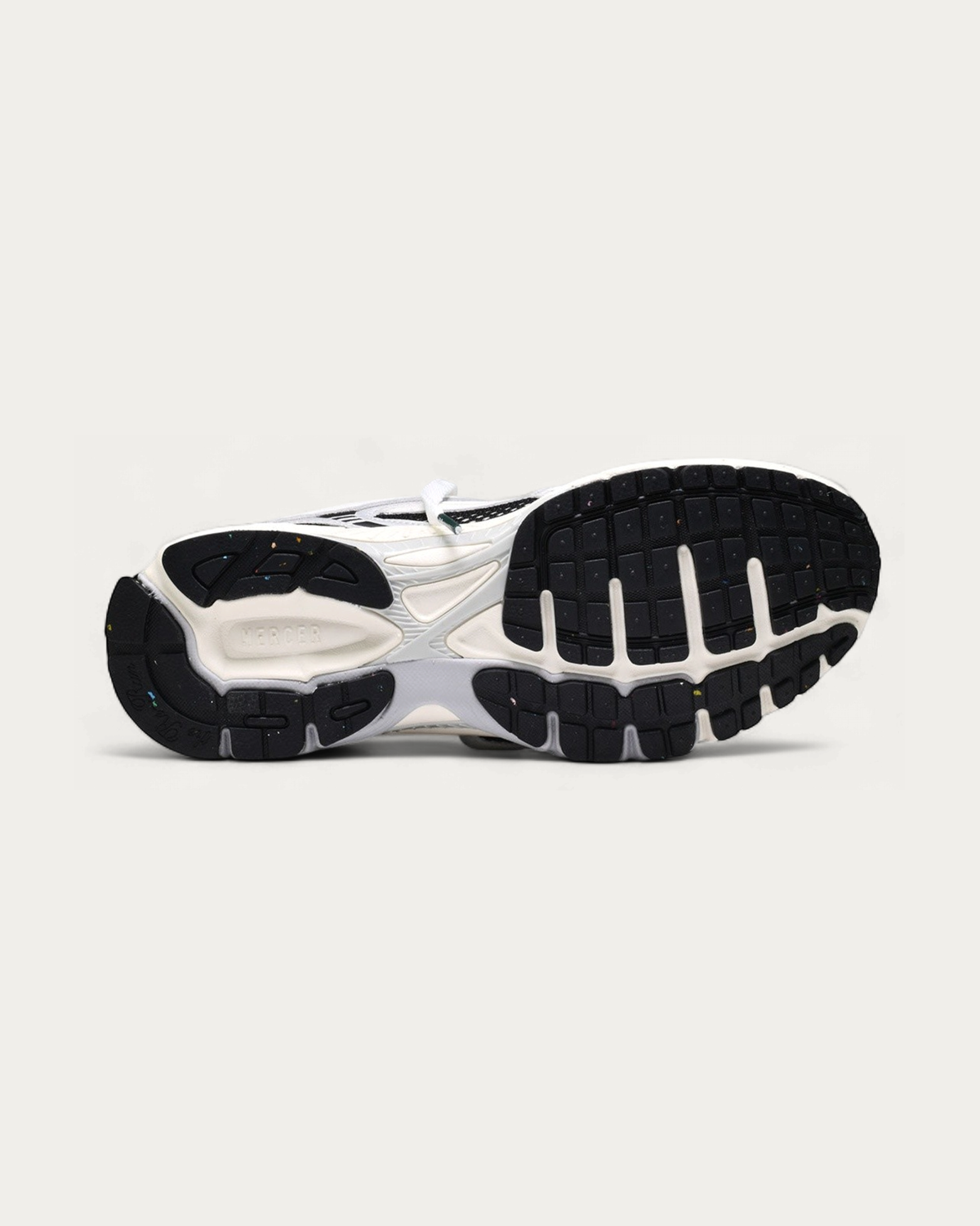 The Mercer Brand Re-Run White Silver Black Sneaker, outsole